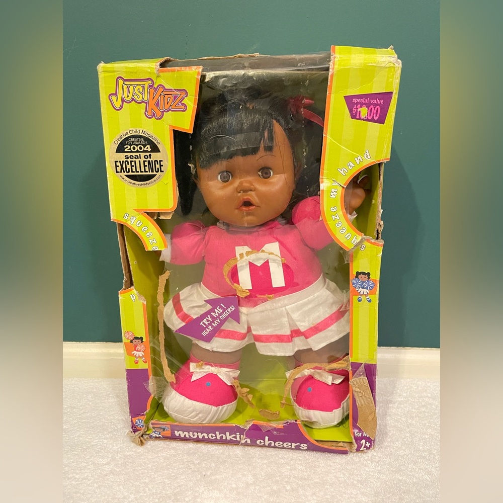 African American 2004 Just Kidz Cheerleader Electronic Talking Doll - RARE